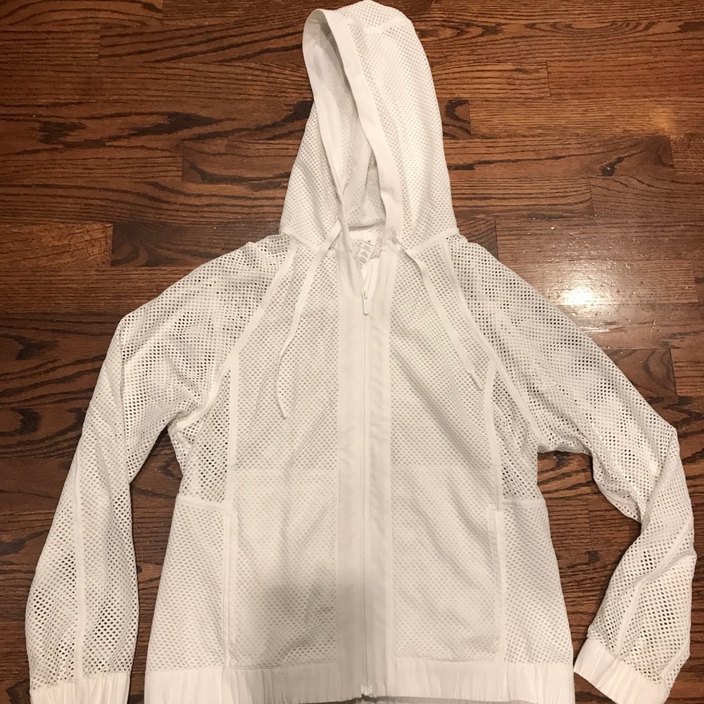 Lululemon Size 4 White Mesh Hoodie